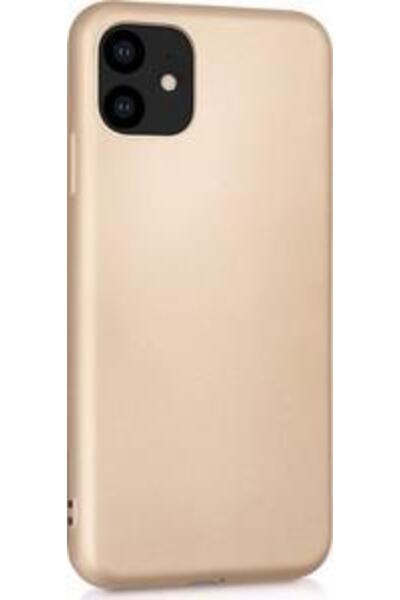 Case 4U Apple Iphone 11 Kılıf Klasik Mat Renkli Yumuşak Premier Silikon Altın