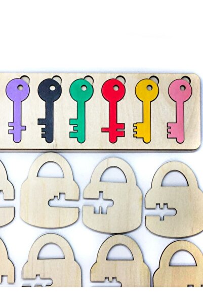 MartinaCole Eğitici Ahşap Montessori Anahtar Renkler Bul Tak Oyuncak