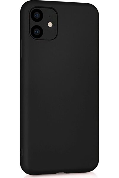 Case 4U Apple Iphone 11 Kılıf Klasik Mat Renkli Yumuşak Premier Silikon Siyah