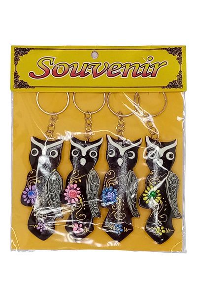 Dünyadan Hediyeler Coconut Owl Keychain Quadruple Gift Pack
