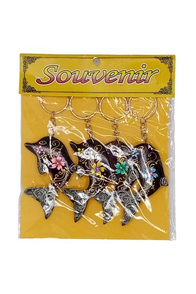 Dünyadan Hediyeler Coconut Dolphin Fish Keychain Quadruple Gift Pack