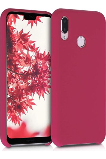 Case 4U Huawei P20 Lite Kılıf Klasik Mat Renkli Yumuşak Premier Silikon Mürdüm