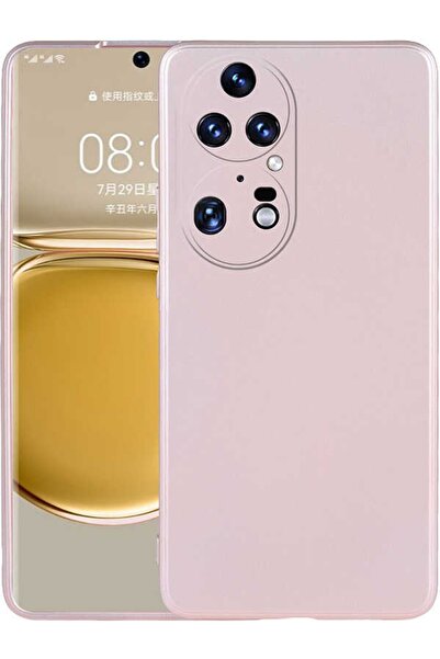 Case 4U Huawei P50 Pro Kılıf Klasik Mat Renkli Yumuşak Premier Silikon Rose Gold