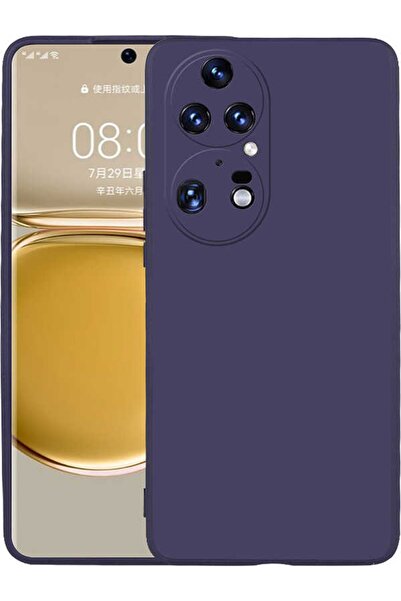 Case 4U Huawei P50 Pro Kılıf Klasik Mat Renkli Yumuşak Premier Silikon Lacivert