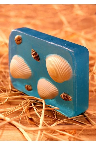 FANTASTİK SANAT ATÖLYESİ Oyster Mussel Decorative Transparent Bath Soap - Ocean Scented - 110 Grams