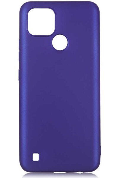 Case 4U Realme C21 Kılıf Klasik Mat Renkli Yumuşak Premier Silikon Mavi