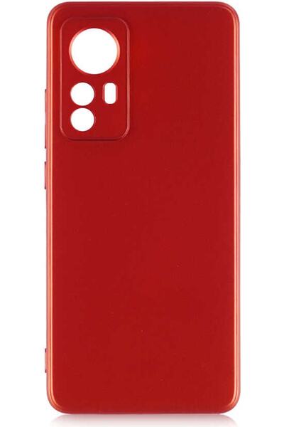 Case 4U Xiaomi Mi 12 Kılıf Klasik Mat Renkli Yumuşak Premier Silikon Kırmızı