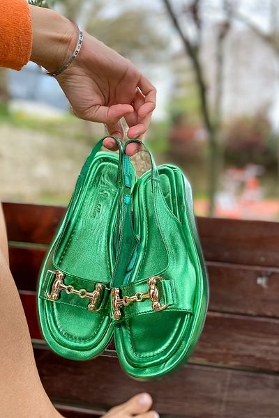 SHOEBELLAS Γυναικεία σανδάλια Bellini Green Buckle