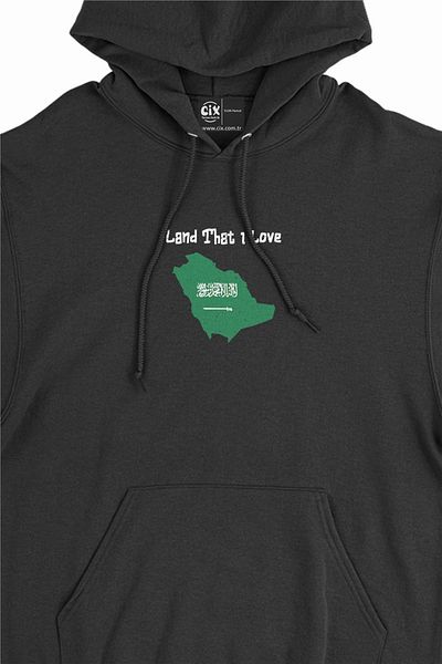 Cix Land That I Love Σαουδική Αραβία Minimal Hooded Unisex Φούτερ με κουκούλα μεγάλου μεγέθους