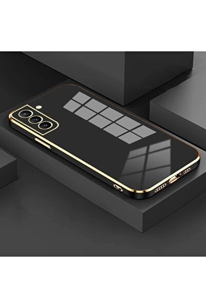 Rivor Samsung Galaxy A54 Uyumlu Kılıf Parlak Kenarlı Altın Işlemeli Kamera Korumalı Kılıf