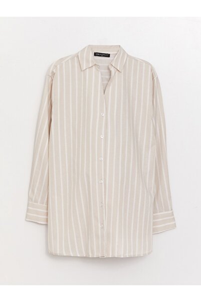 LC Waikiki Ριγέ μακρυμάνικο πουκάμισο ποπλίνα εγκυμοσύνης