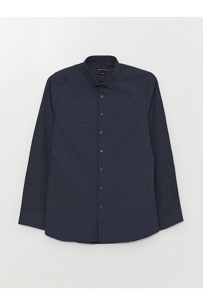 LC Waikiki Gemustertes Slim-Fit-Langarmhemd für Herren