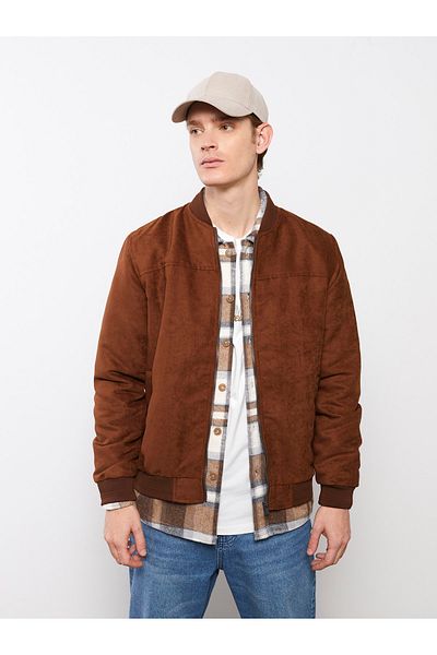 LC Waikiki Ανδρικό δερμάτινο παλτό Standard Mold College Collar