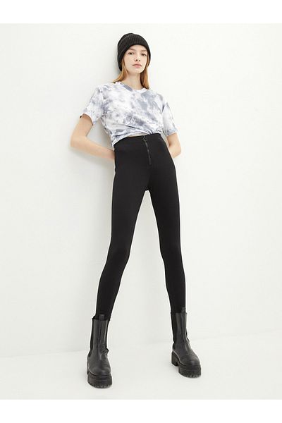 LC Waikiki Einfarbige Damen-Leggings – elastische Taille