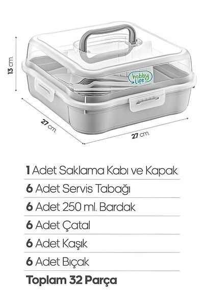 Turuncu Portakal Quality Original Magic Camping and Picnic Set for 6 People with Bag (32 PIECES)