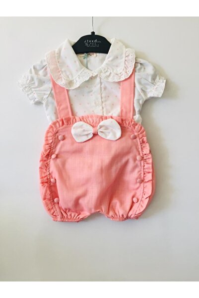 GÜNEŞ KİDS Baby Girl Shirt Salopette Double Set
