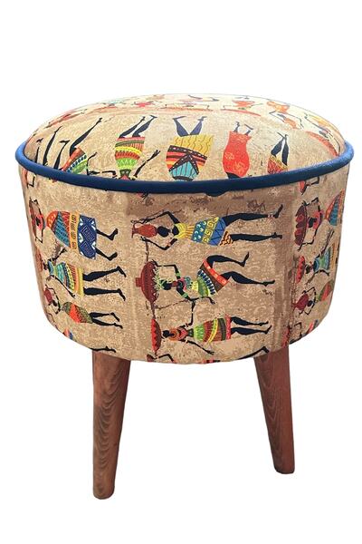 Kargolagelsin African Women Dekoratif Puf Sandalye Koltuk Bench