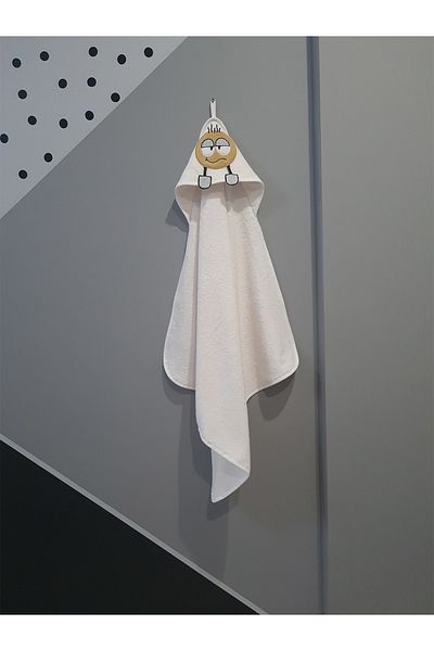 Tanem Home 100% Cotton Emoji Pattern Embroidered Baby Towel Swaddle 75x75cm