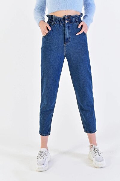 ByCukurovaFrango Monera Rosa High Waist Belt Drawstring Mom Jeansfrango