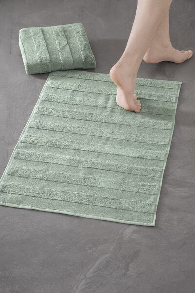 COTTONMANIA Mons Bathmat 303 - Yeni Trend, 50x75cm. 2ad. Premium Ayak Havlusu...