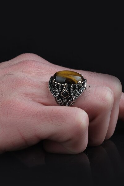 BayVog Kaplangözü Taşlı 925 Ayar Erkek Gümüş Yüzük