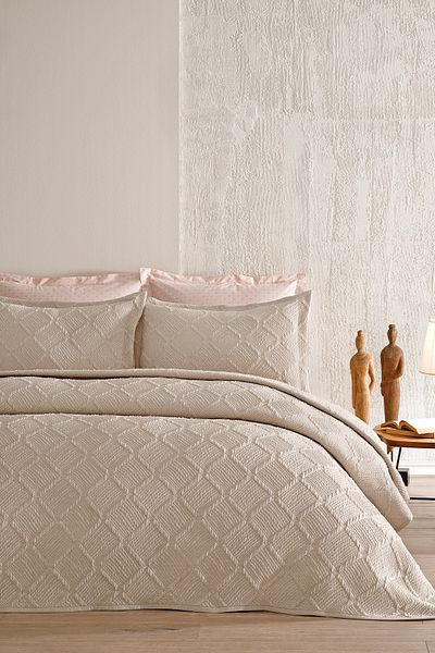 Puffy Julian Beige Single Bedspread Set