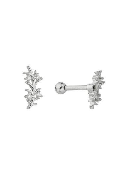 BY DİLEK ÇETİN ACCESSORY Çelik Yaprak Model Kıkırdak Helix Tragus Piercing (1...