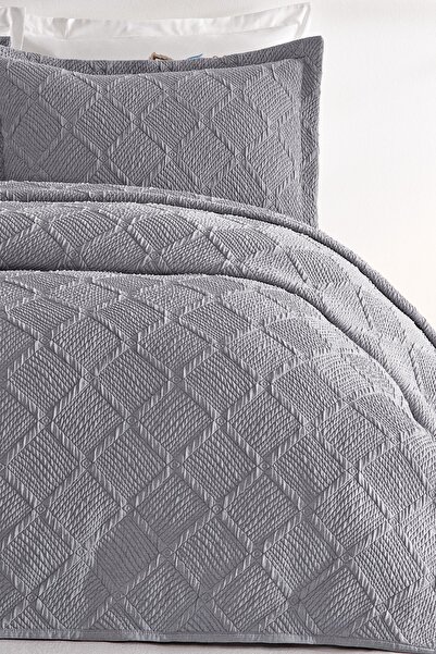 Puffy Julian Tek Kişilik Yatak Örtüsü Seti - Füme