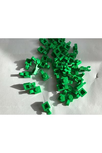 LEGO Original Custom Accessory Plate Modified 1 X 1 Green Horizontal Clip Flat Brick 4 Pieces Will Be Sent