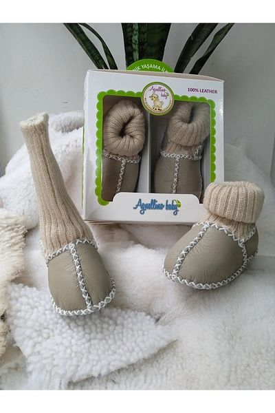 ASYA BAZAAR Baby Genuine Organic Leather Booties Baby Booties