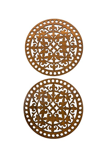 aladepo Дървен кант за чанта 15 см, орех, двустранен, 3 мм, MDF