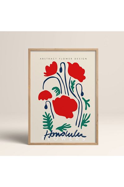 HOMEPACK Рамкирана картина с естествено дърво, рамкиран плакат, артистична модерна декорация за стена (ABSTRACT63-WOOD-30X40)