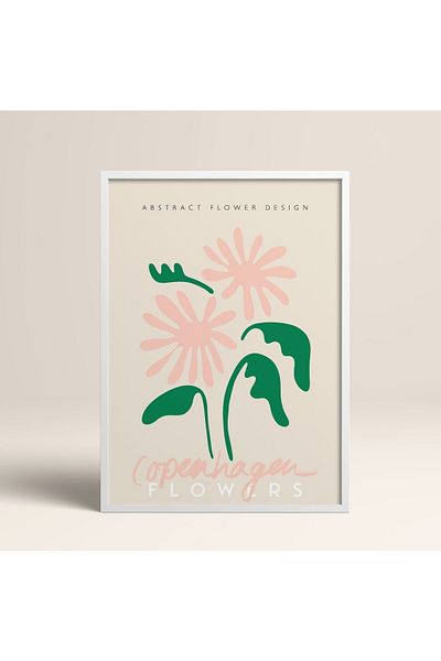 HOMEPACK Επιτραπέζιο Πλαίσιο Λευκό Ξύλινο Πλαίσιο Αφίσα Καλλιτεχνικό Μοντέρνο Διακόσμηση Τοίχων (ABSTRACT64-WHITE-50X70)