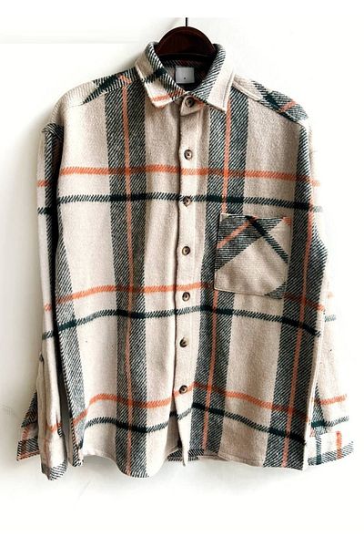 lovebox Men's Plaid Patterned Pocket Detailed Long Sleeve Lumberjack Shirt 1585