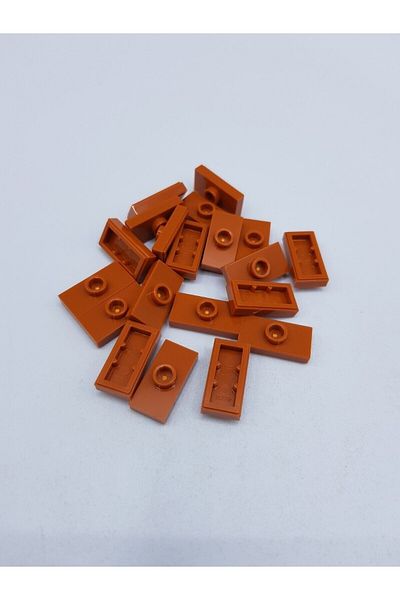 LEGO Original Accessory Plate Modified 1 X 2 Jumper Dark Orange Flat Tile Brick 6 Pieces Will Be Sent