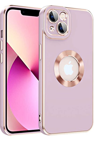 Case 4U Apple Iphone 14 Kılıf Kamera Korumalı Parlak Kenarlı Altın Işlemeli R...