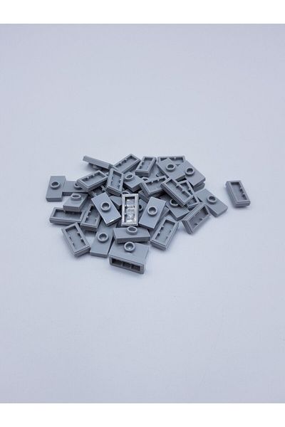 LEGO 1 X 2 Jumper Light Gray Tiles Brick - Moc Accessory Plate, 4 Pieces Will Be Sent