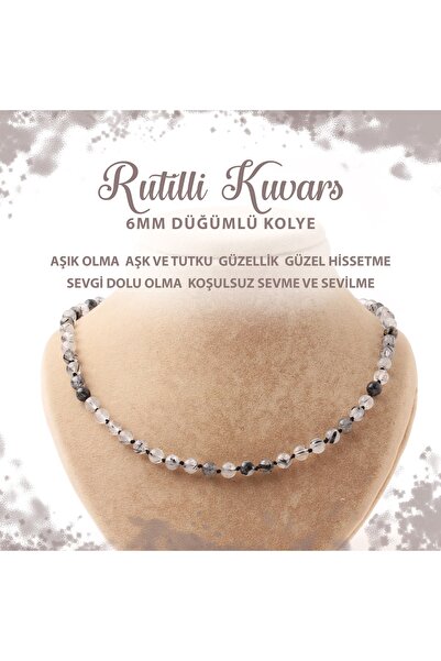 Deniz Doğal Taş قلادة من الحجر الطبيعي معقودة من الكوارتز الروتيني المعتمد مق...