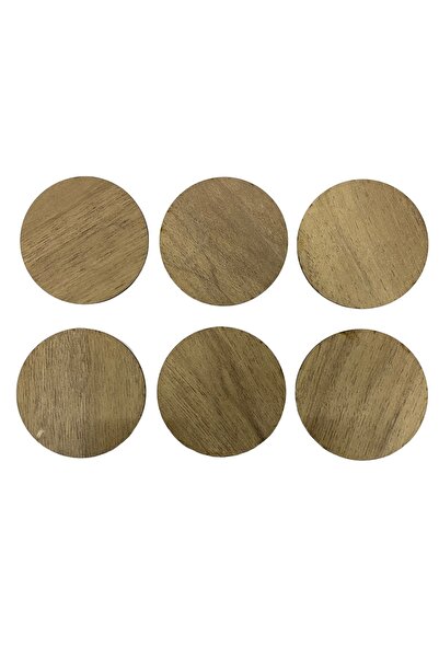 aladepo قواعد أكواب خشبية بلوط فاتح (6 قطع)