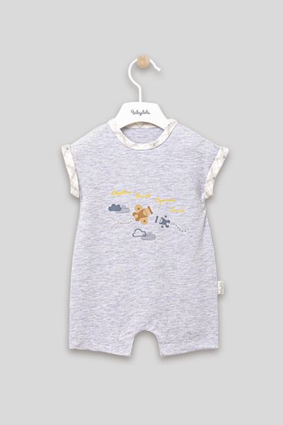 Babydola Helicopter Printed Collar Snap Fastener Holiday Basic Jumpsuit 12903