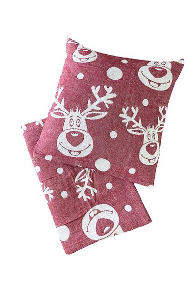 Lucy and Home Deer Printed Baby, Child Pique (110x170) + 1 Piece Throw Pillow Cover (40x40)