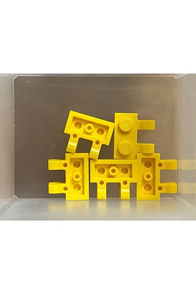 LEGO Original Accessory Moc Plate Modified 1 X 2 Double Horizontal Clip Yellow Flat Brick 4 Pieces Will Be Sent