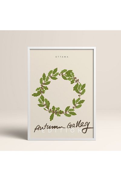 HOMEPACK Tablou cu rame din lemn alb Poster cu rame Decor artistic modern de perete (ABSTRACT140-WHITE-30X40)