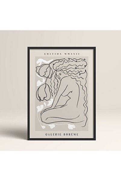 HOMEPACK Crna slika u drvenom okviru, uokviren poster, umetnički moderni zidn...