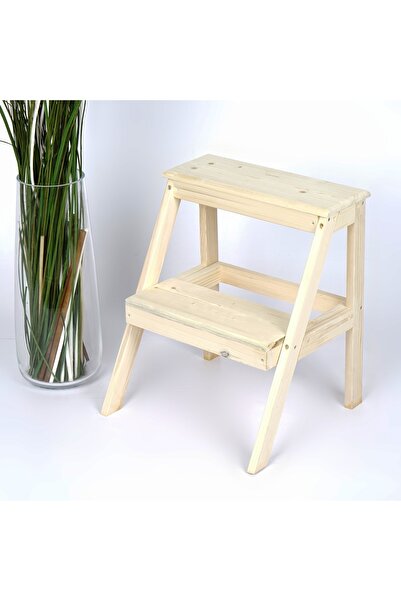 WOODENSA Merdiven Tabure ,ahşap Basamak Yükseltici Naturel