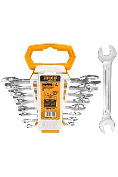 Ingco Industrial Open Wrench Set 8 Pieces 6-22mm Hkspa2088