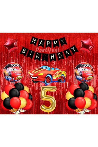 Parti Station Cars 5 Year Old Balloon Set Cars Concept Helium Balloon Set Lightning Mcqueen Birthday Set