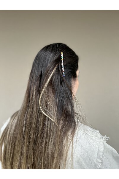 Pearly Handmade Πολύχρωμη Πέτρινη Χτένη Πόρπη