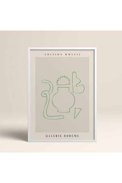 HOMEPACK Tablou cu rame din lemn alb Poster cu rame Decor artistic modern de perete (ABSTRACT150-WHITE-40X60)