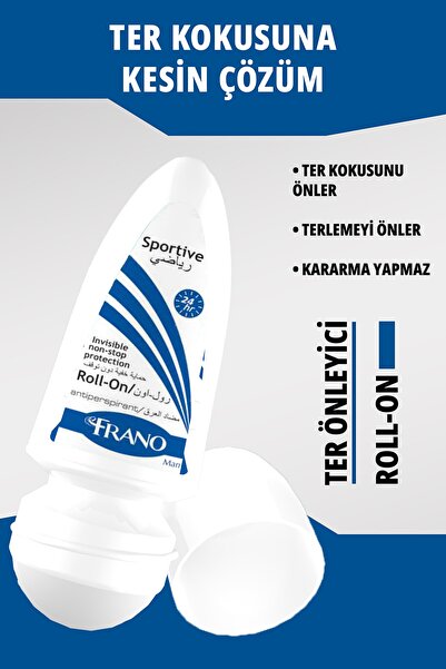 FRANO Antiperspirant Men Erkek Stick Deodorant Roll-on 48 Saat Etkili Terleme...